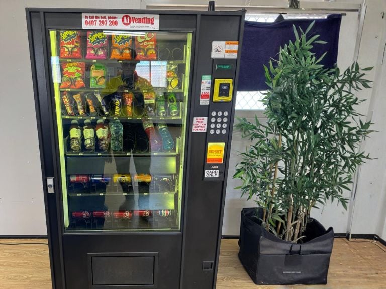 vending machines for remote WA sites installed in an indoor crib room at a WA mine site
