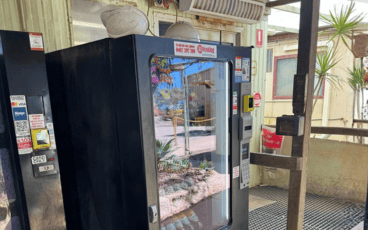 A1 Vending machine in a WA worksite storeroom - construction site vending machines built for dust, heat and daily use