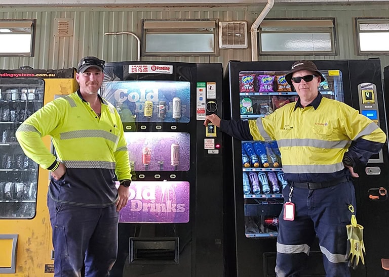 A1 Vending technician installing a new vending machine on site — vending machine installation Kalgoorlie and across the Goldfields