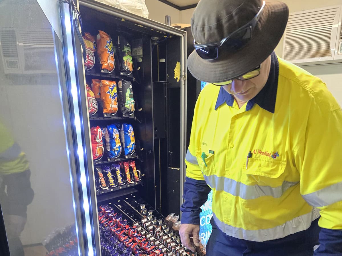 vending machine service for a WA workplace - cashless machine restocked by A1 Vending
