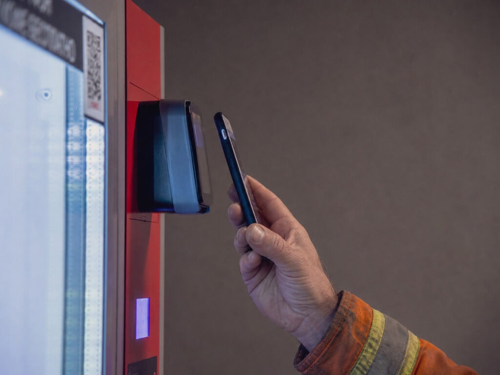 vending machine payment failed on a WA worksite, tap and go reader